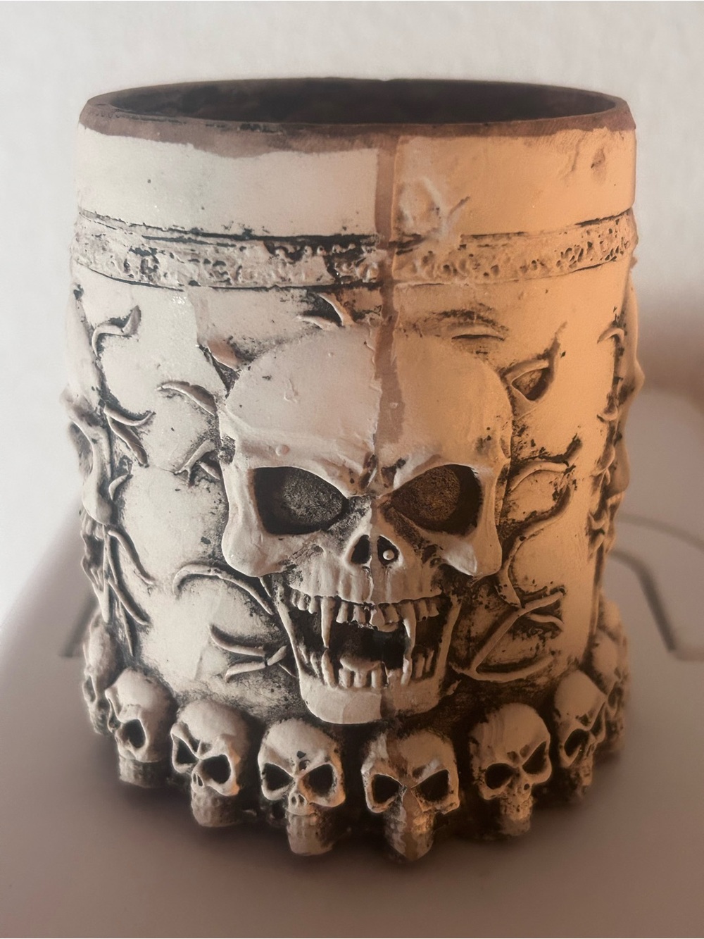 Medieval Gothic skull and bones cup/tankard!